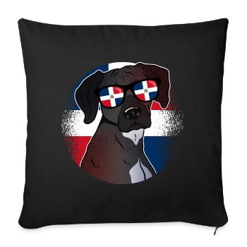 Dominikanische Republik - Sofakissenbezug 45 x 45 cm - Schwarz - Vorne