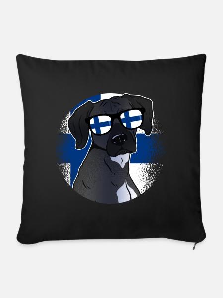 Finnland - Sofakissenbezug 45 x 45 cm - Schwarz