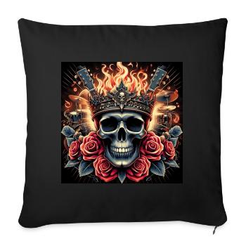 Burning Skull - Sofa pillowcase 17,3'' x 17,3'' (45 x 45 cm) - black - Front