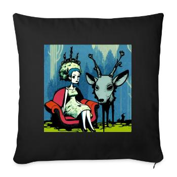 Psychedelic deer 01 - Sofa pillowcase 17,3'' x 17,3'' (45 x 45 cm) - black - Front