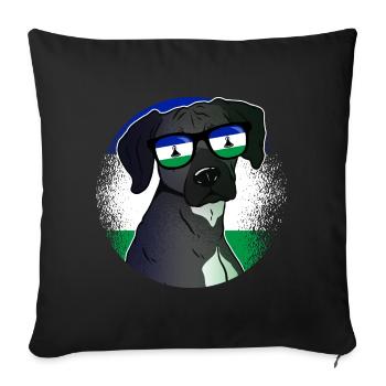 Lesotho - Housse de coussin décorative 45 x 45 cm - noir - Devant