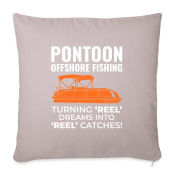 Pontoon Boat Motor Boating Offshore Fishing Funny - Sofa pillowcase 17,3'' x 17,3'' (45 x 45 cm) - light taupe - Front
