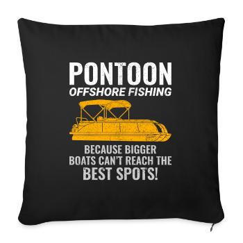 Pontonboot Motorboot Hochseefischen Lustig - Sofakissenbezug 45 x 45 cm - Schwarz - Vorne