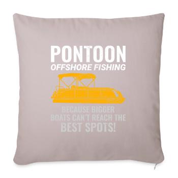 Ponton Bateau Moteur Navigation De Mer Hauturier Pêche Drôle - Housse de coussin décorative 45 x 45 cm - taupe clair - Devant
