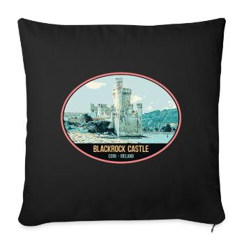 Illustration Blackrock Castle, Cork, Ireland - Sofa pillowcase 17,3'' x 17,3'' (45 x 45 cm) - black - Front