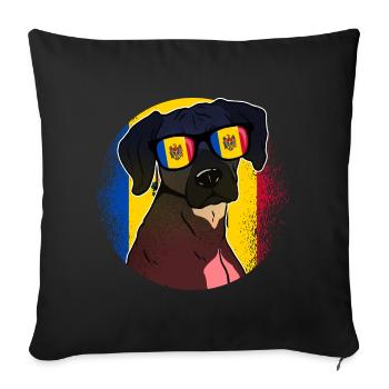 Moldova - Sofa pillowcase 17,3'' x 17,3'' (45 x 45 cm) - black - Front