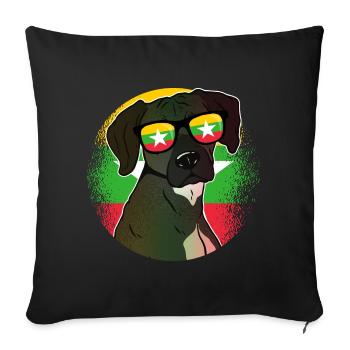 Myanmar - Sofa pillowcase 17,3'' x 17,3'' (45 x 45 cm) - black - Front