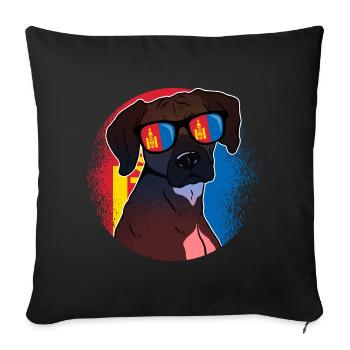 Mongolie - Housse de coussin décorative 45 x 45 cm - noir - Devant