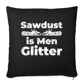 Sciure de bois sciure de bois bûcheron déclaration forêt - Housse de coussin décorative 45 x 45 cm - noir - Devant