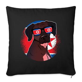 North Korea - Sofa pillowcase 17,3'' x 17,3'' (45 x 45 cm) - black - Front