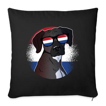 Netherlands - Sofa pillowcase 17,3'' x 17,3'' (45 x 45 cm) - black - Front