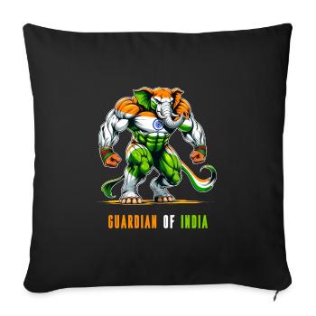 Inde Drapeaux nationaux des éléphants - Housse de coussin décorative 45 x 45 cm - noir - Devant
