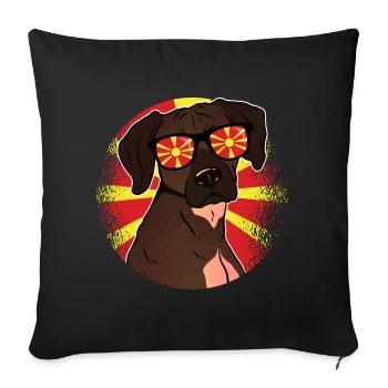Macédoine du Nord - Housse de coussin décorative 45 x 45 cm - noir - Devant