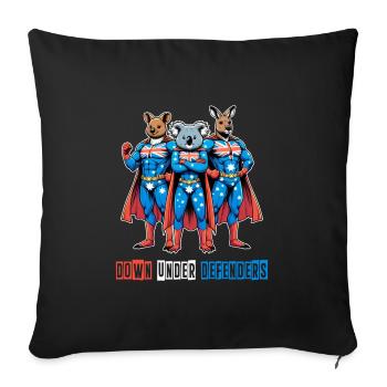 Australia's heroes kangaroo Quokka and Koala - Sofa pillowcase 17,3'' x 17,3'' (45 x 45 cm) - black - Front