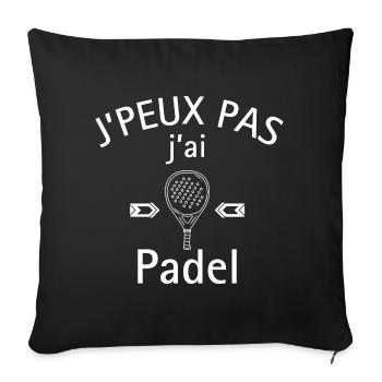I can't I have Padel - Sofa pillowcase 17,3'' x 17,3'' (45 x 45 cm) - black - Front