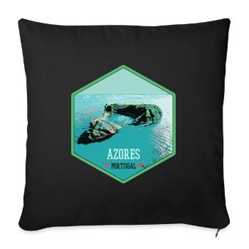 Illustration Volcanic islets, Azores - Sofa pillowcase 17,3'' x 17,3'' (45 x 45 cm) - black - Front