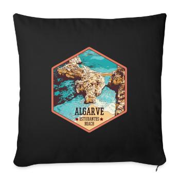 Estudantes beach near Lagos, Algarve - Sofa pillowcase 17,3'' x 17,3'' (45 x 45 cm) - black - Front