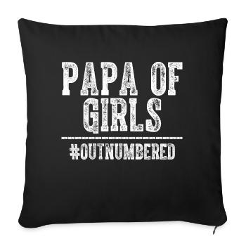Le papa des filles était plus nombreux que la fête des pères - Housse de coussin décorative 45 x 45 cm - noir - Devant