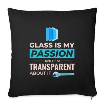 Verglaser Fenster Glasbeschlag Monteur Glasarbeiten - Sofakissenbezug 45 x 45 cm - Schwarz - Vorne