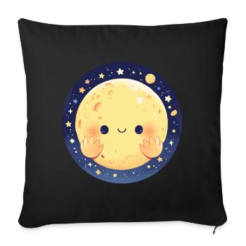 The Smiling Moon - Sofa pillowcase 17,3'' x 17,3'' (45 x 45 cm) - black - Front