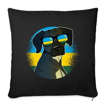 Ruanda - Sofakissenbezug 45 x 45 cm - Schwarz - Vorne