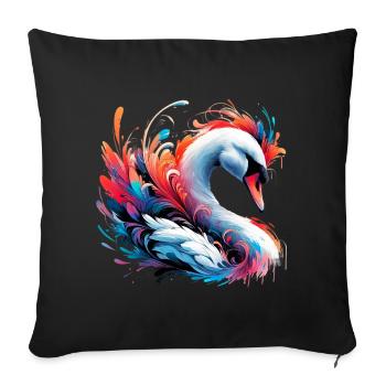 Cygne - Housse de coussin décorative 45 x 45 cm - noir - Devant