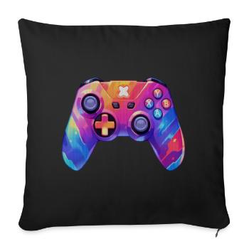 Pixel-Art-Videospiel-Controller - Sofakissenbezug 45 x 45 cm - Schwarz - Vorne