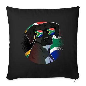 Afrique du Sud - Housse de coussin décorative 45 x 45 cm - noir - Devant