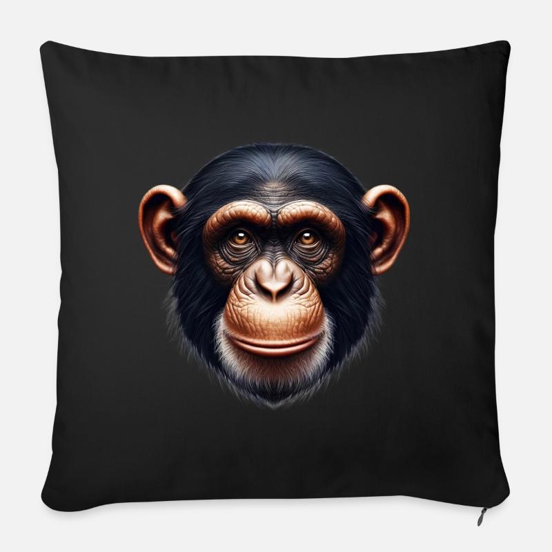 Schimpanse Affe - Sofakissenbezug 45 x 45 cm - Schwarz
