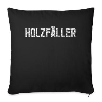 Forester tronçonneuse bois bûcheron menuiserie - Housse de coussin décorative 45 x 45 cm - noir - Devant