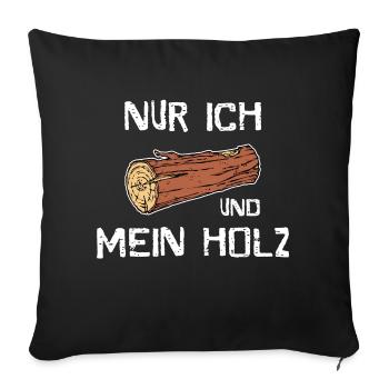 Forest Wood Statement Lumberjack Woodworking Forester - Housse de coussin décorative 45 x 45 cm - noir - Devant