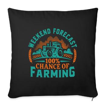 Prévisions du week-end 100% de chances d’agriculture - Housse de coussin décorative 45 x 45 cm - noir - Devant