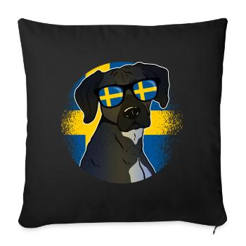 Suède - Housse de coussin décorative 45 x 45 cm - noir - Devant