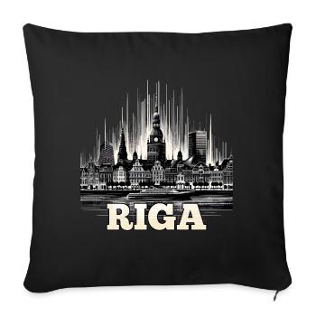 Riga Hauptstadt Lettland Baltikum Geschenk - Sofakissenbezug 45 x 45 cm - Schwarz - Vorne