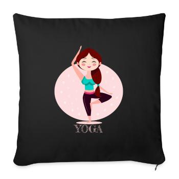 Yoga Girl - Housse de coussin décorative 45 x 45 cm - noir - Devant
