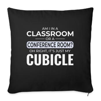 Travail Mèmes Bureau-Humour Lieu De Travail Drôle - Housse de coussin décorative 45 x 45 cm - noir - Devant