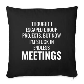 Travail Mèmes Bureau-Humour Lieu De Travail Drôle - Housse de coussin décorative 45 x 45 cm - noir - Devant