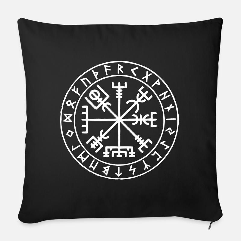 Viking compass - Sofa pillowcase 17,3'' x 17,3'' (45 x 45 cm) - black