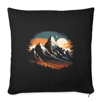 Mountain T-Shirt, Adventure T-Shirt, Nature Lover - Sofa pillowcase 17,3'' x 17,3'' (45 x 45 cm) - black - Front