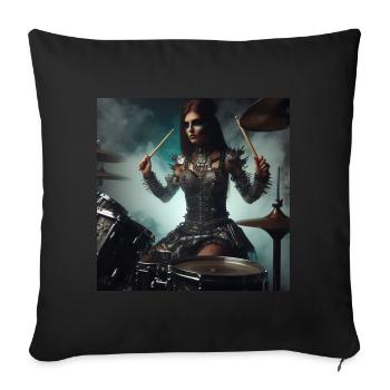 Batteuse - Housse de coussin décorative 45 x 45 cm - noir - Devant