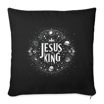 Jesus is King Circle Design - Sofa pillowcase 17,3'' x 17,3'' (45 x 45 cm) - black - Front