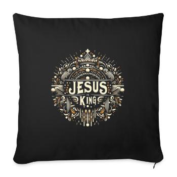 Jesus is King Ornament Tee - Sofa pillowcase 17,3'' x 17,3'' (45 x 45 cm) - black - Front