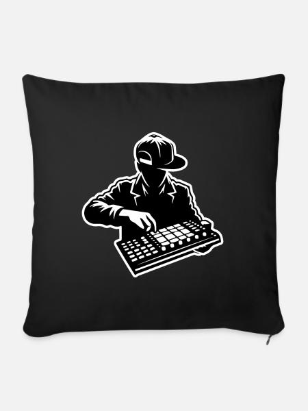 Hip Hop Beatmaker (Schlaganfall) - Sofakissenbezug 45 x 45 cm - Schwarz