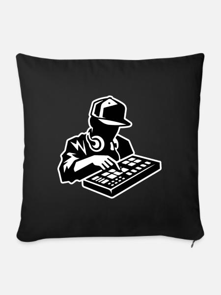 Hip-Hop-Produzent (Schlaganfall) - Sofakissenbezug 45 x 45 cm - Schwarz