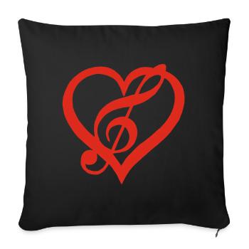 Music in the Heart (Red) - Sofa pillowcase 17,3'' x 17,3'' (45 x 45 cm) - black - Front
