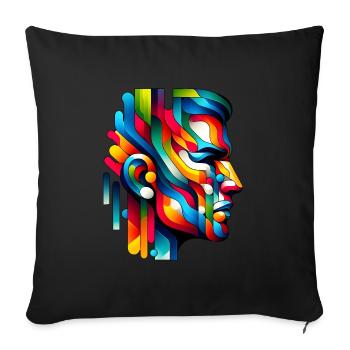 Farbkonturen - Color Contours - Sofakissenbezug 45 x 45 cm - Schwarz - Vorne