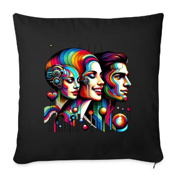 Cyber Vielfalt - Cyber Diversity 1 - Sofakissenbezug 45 x 45 cm - Schwarz - Vorne