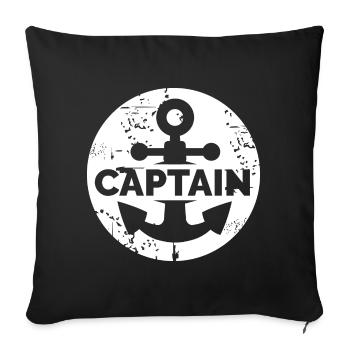 Capitaine Logo Ancien Utilisation Symbole Armoiries - Housse de coussin décorative 45 x 45 cm - noir - Devant