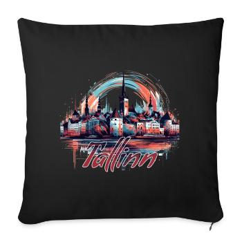 Tallinn Capital Estonia Baltic Gift - Sofa pillowcase 17,3'' x 17,3'' (45 x 45 cm) - black - Front