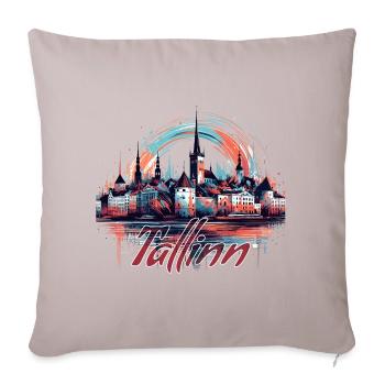 Tallinn Capital Estonia Baltic Gift - Sofa pillowcase 17,3'' x 17,3'' (45 x 45 cm) - light taupe - Front